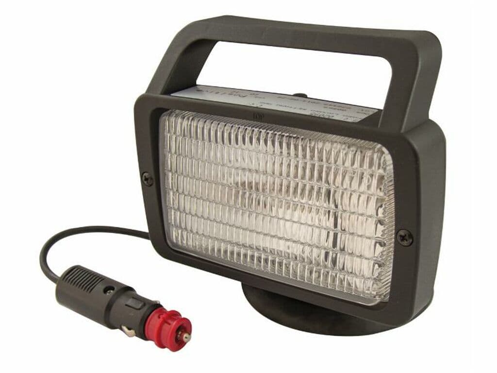 Faro da lavoro alogeno Ama Con maniglia, interruttore, base magnetica e cavo spiralato in Blocchi fari anteriori GardenStore - Novellara, commercioVirtuoso.it