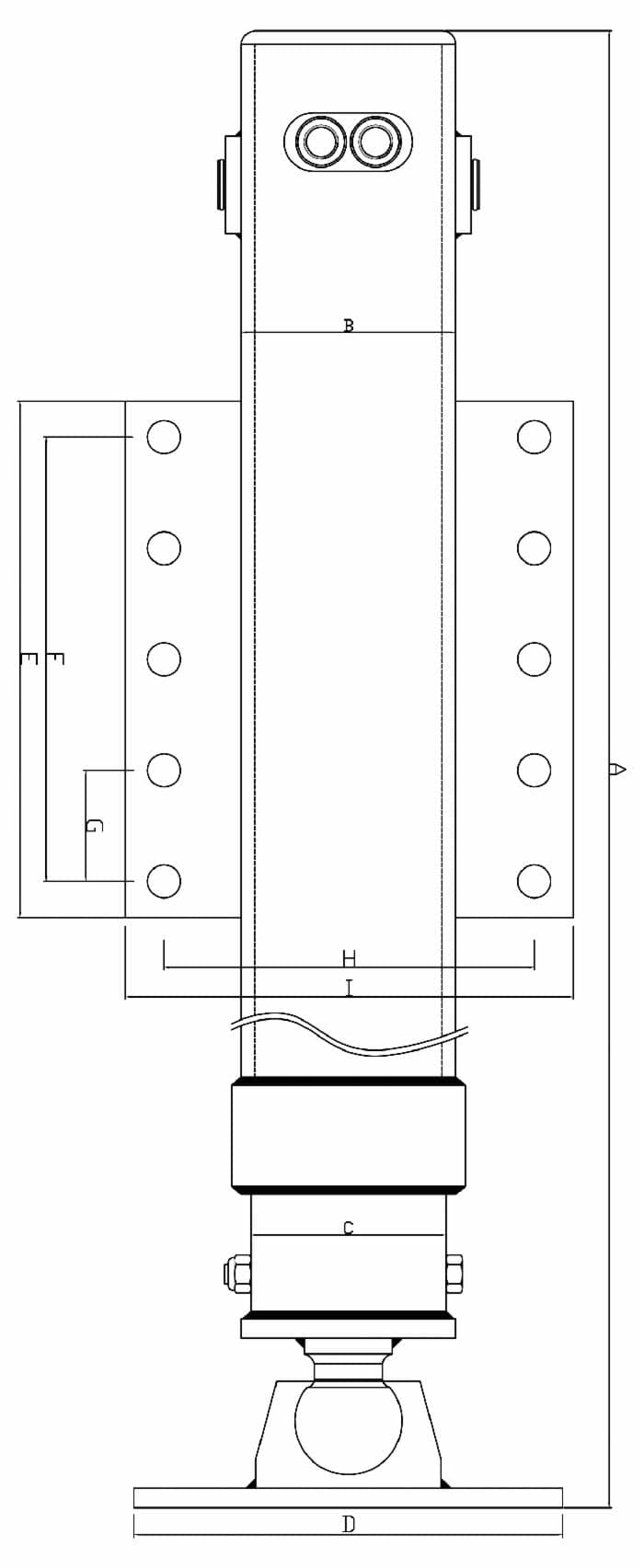 Piede idraulico con valvola di blocco a doppio effetto 100X100X500 in Accessori per pompe GardenStore - Novellara, commercioVirtuoso.it