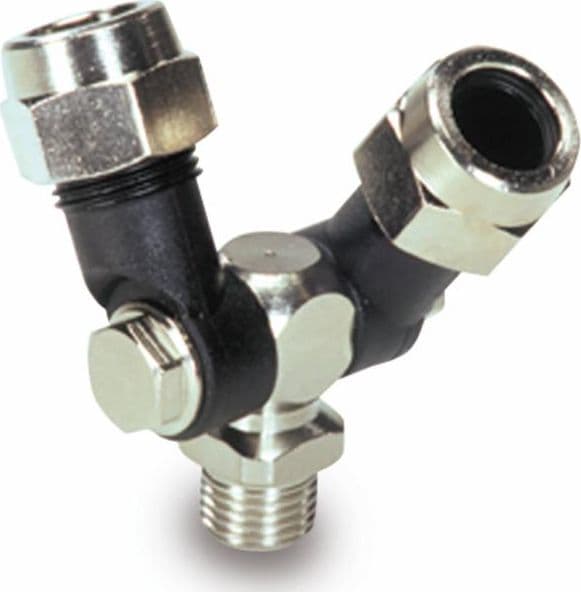 Getto snodato doppio con filetto maschio 1/4'G confezione da 3 pezzi