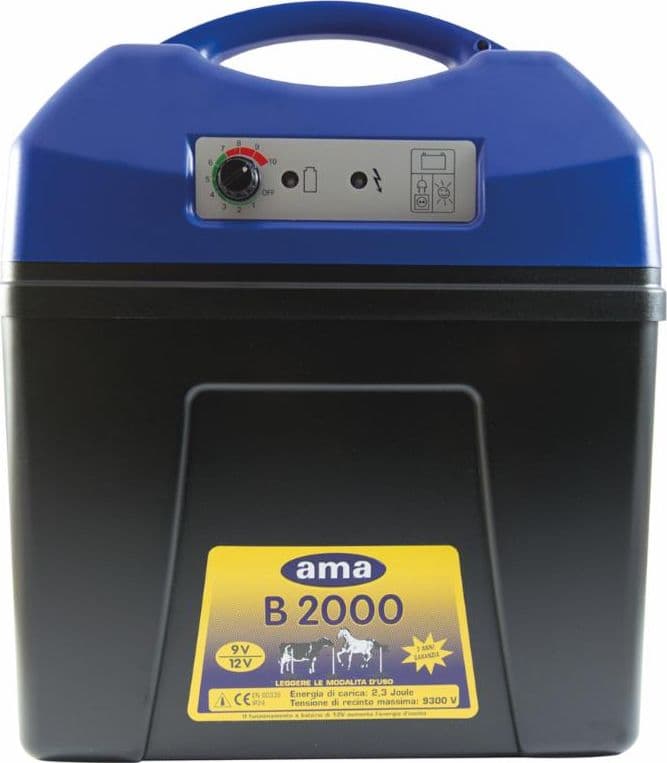 Elettrificatore per recinti Ama B2000 a batteria da 12/9V