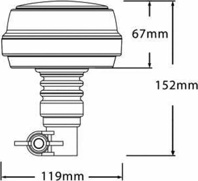 Lampeggiante a LED 12-24V base flessibile in Luci laterali GardenStore - Novellara, commercioVirtuoso.it