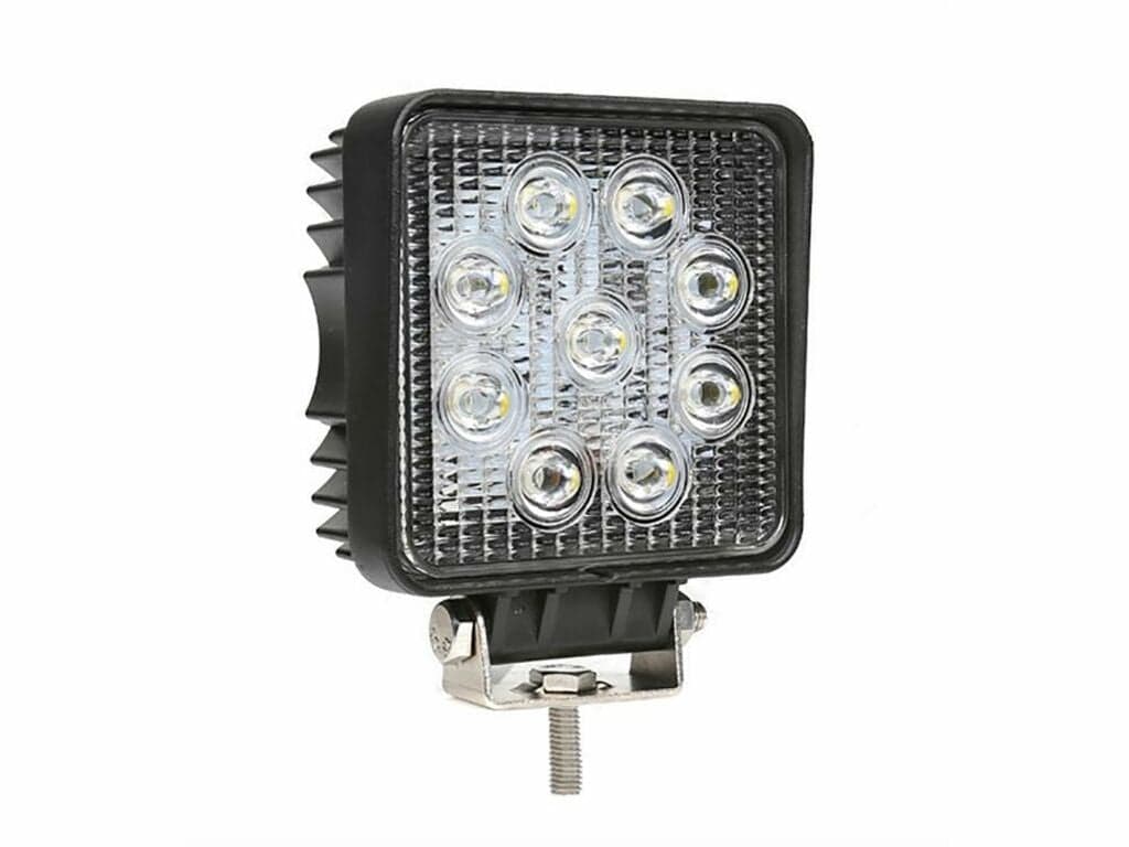 Faro da lavoro 9 LED Epistar quadrato a largo raggio freddo 27W IP67 Confezione da 1pz in Blocchi fari anteriori GardenStore - Novellara, commercioVirtuoso.it