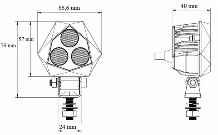 Faro Lavoro 3 LED Triangolare 9W IP67 in Blocchi luci antinebbia GardenStore - Novellara, commercioVirtuoso.it