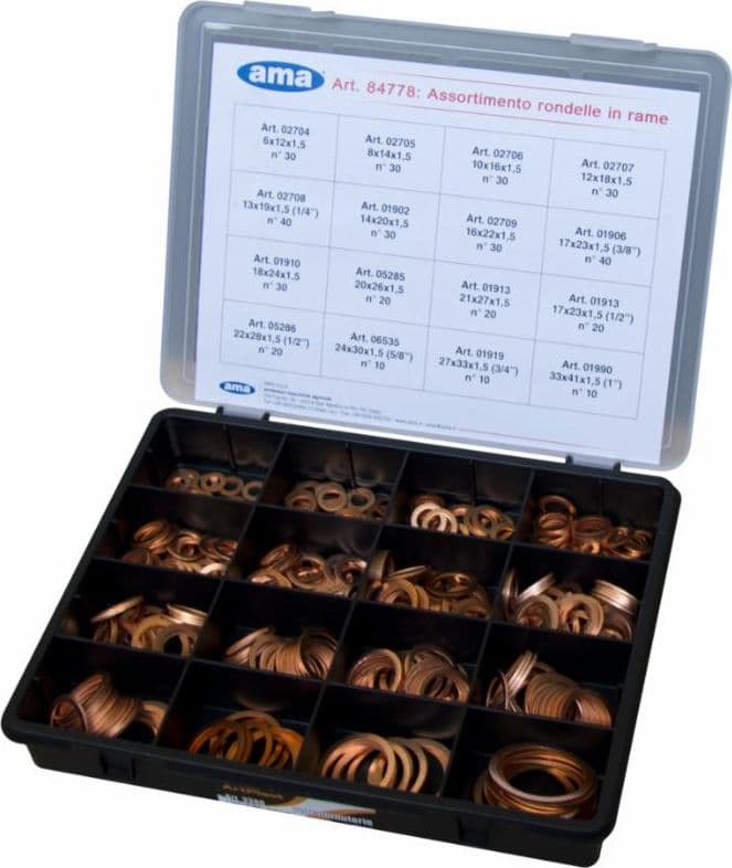Assortimento rondelle in rame da 400 pezzi