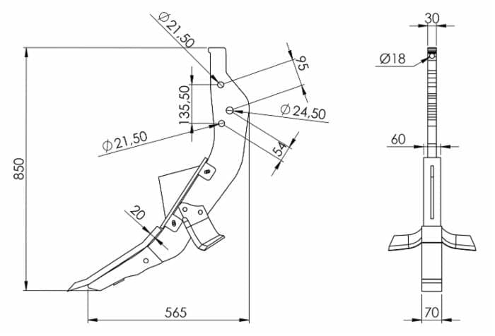 Ancora completa per ripuntatore profondità lavoro 20-45cm in Tasselli per pareti in muratura a cassa vuota GardenStore - Novellara, commercioVirtuoso.it
