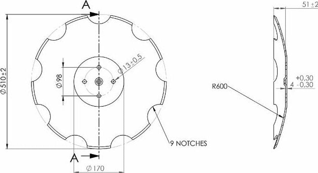 Disco frangizolle dentato diametro 510