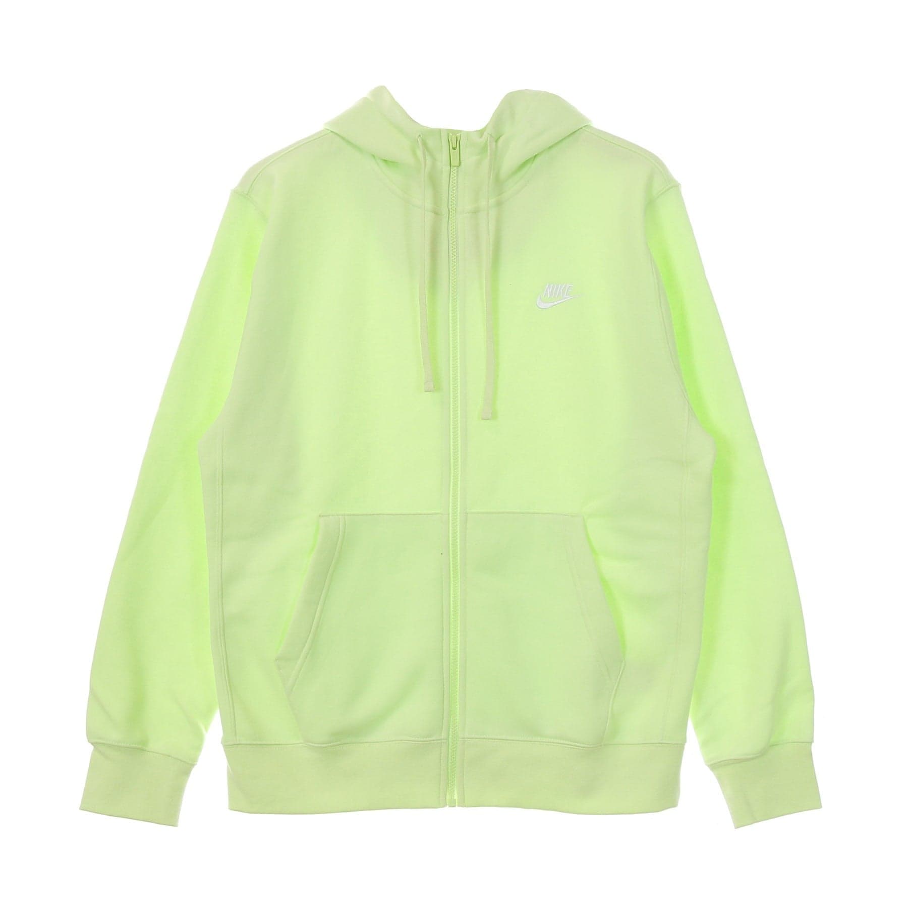 Nike Felpa Cappuccio Zip Uomo Sportswear Club Hoodie Lt Liquid Lime/lt Liquid Lime/white da uomo