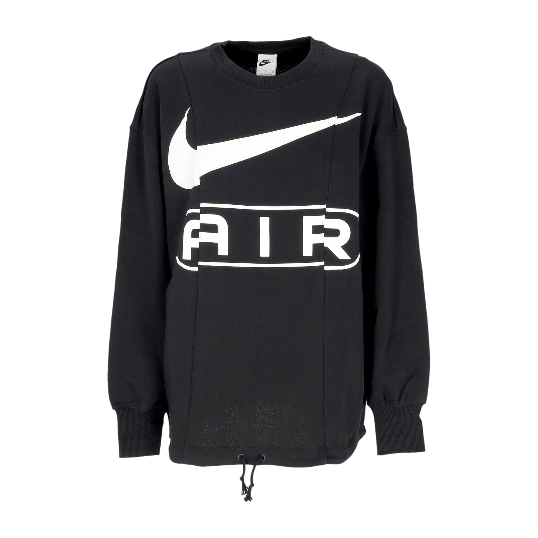 Nike Felpa Leggera Girocollo Donna W Air Crewneck Black/white