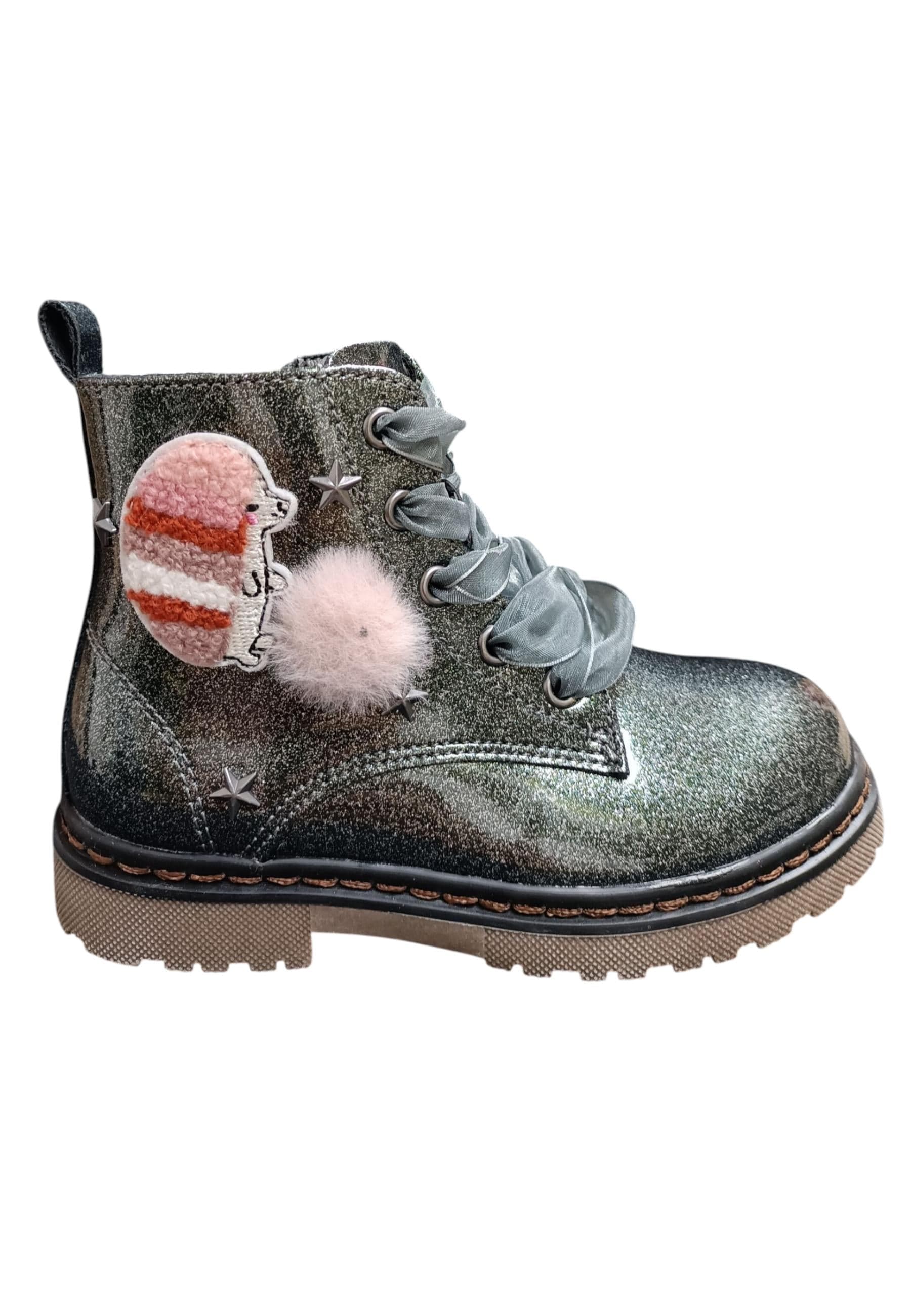 Anfibio bambina XTI Botin grigio rosa pelle zip laterale urban style - 6