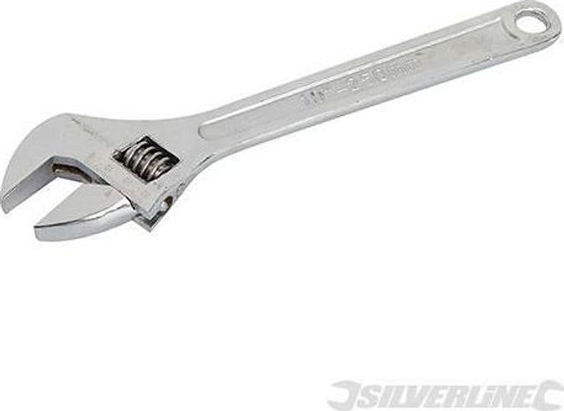 Chiavi regolabili a rullino in acciaio ingegneria meccanica Offerta Silverline – 375 mm - apertura 41 mm – argentato