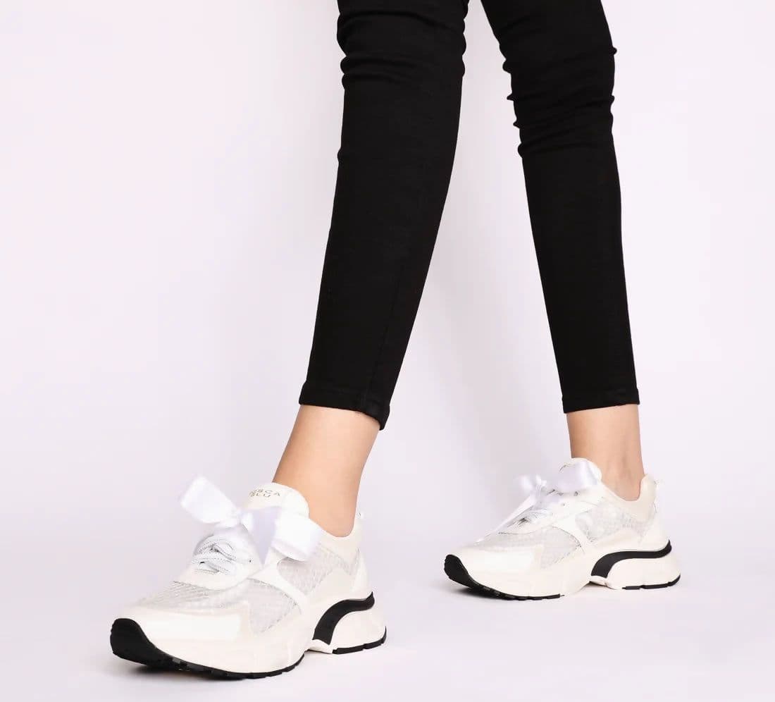 ToscaBlu Donna Sneakers Mirabel in rete con maxi fiocco colore bianco