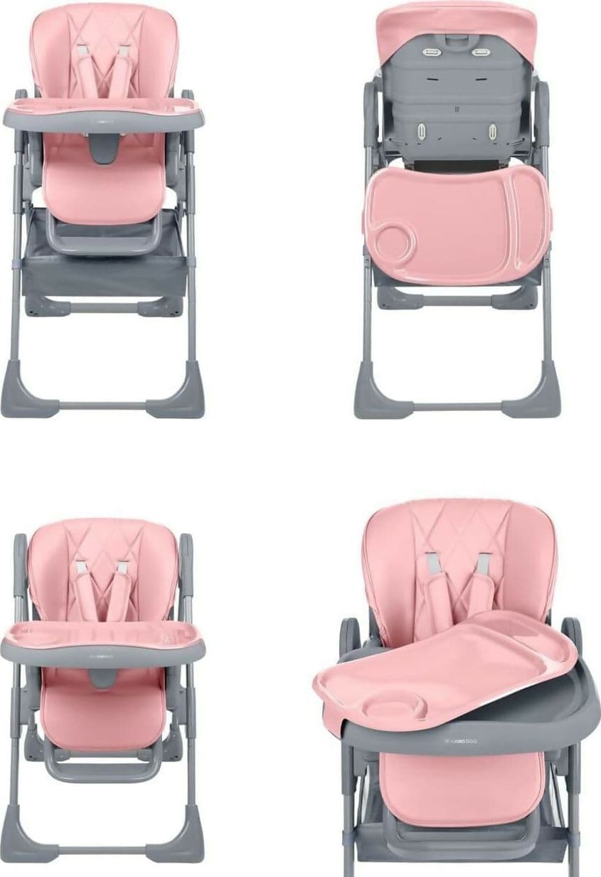 KIKKABOO Seggiolone COMFY+ , regolabile in altezza, con cinture, doppio vassoio, pieghevole, chiusura compatta, comodo, colore PINK, rosa in Seggioloni Sanitaria Gioia del Bimbo - Villa San Giovanni, commercioVirtuoso.it