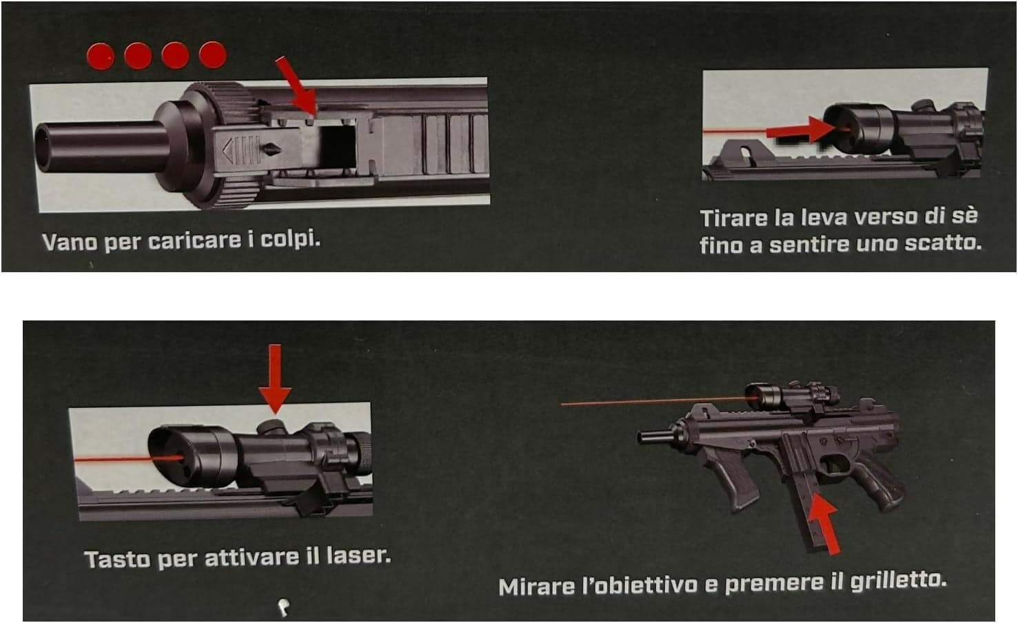 P.1238 Laser Gun Mitra Giocattolo Semi-Automatico con Puntatore Laser, Plastica, 28 cm, per Bambini 8+ in Pistole giocattolo Save The Money - Rimini, commercioVirtuoso.it