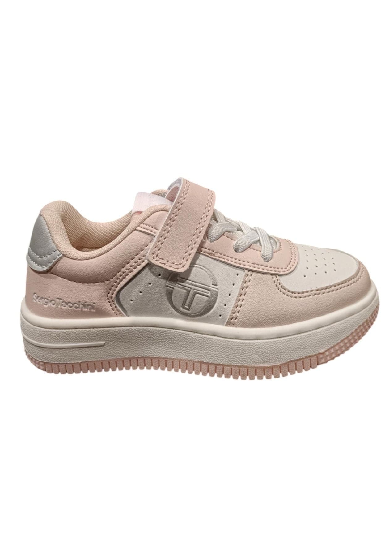 Scarpe snekears Unisex bambino Sergio Tacchini ROMA  bianco-blue-rosso laccio elastico e velcro - 23