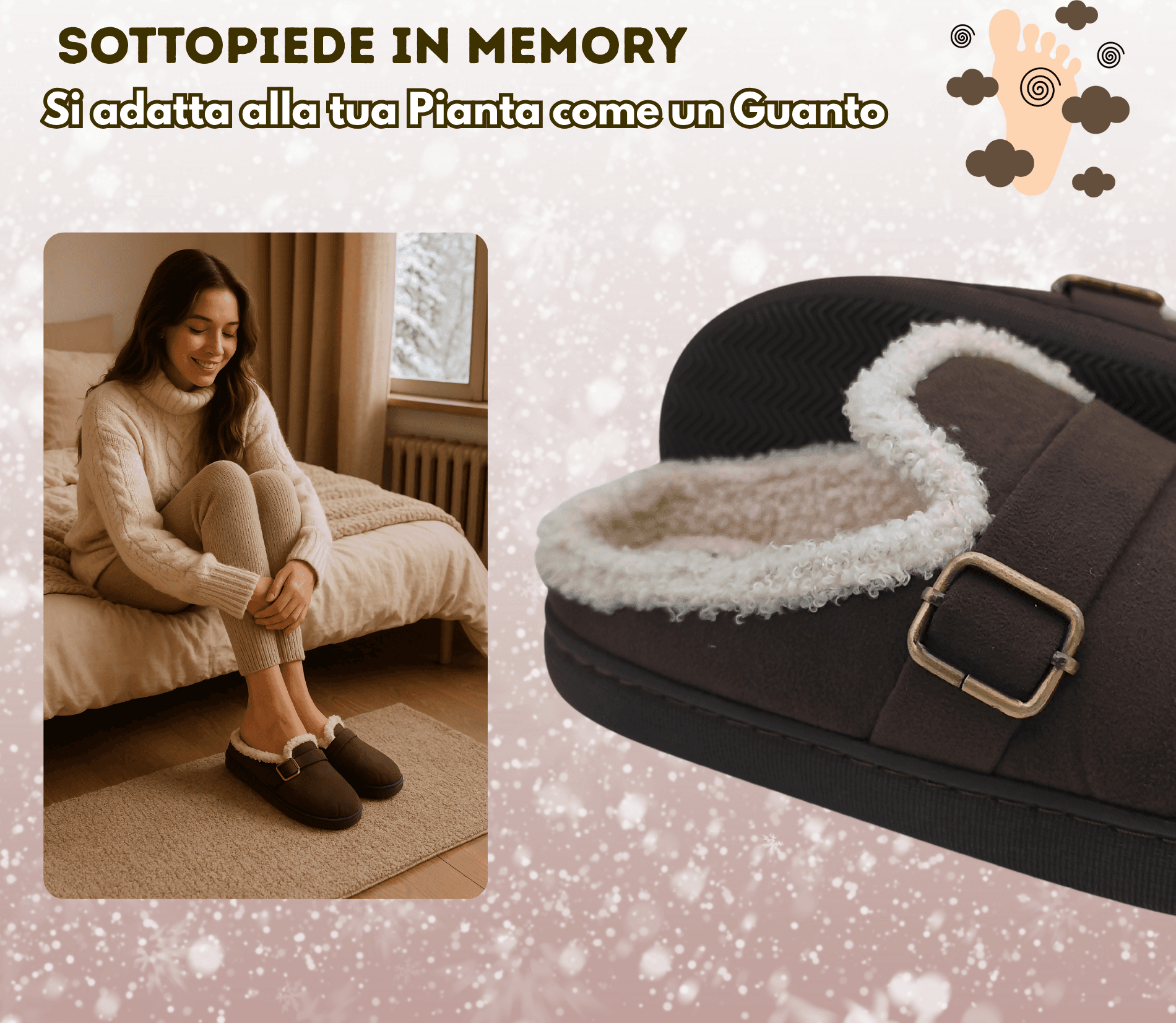 Terranova ciabatte donna invernali con pelo, calde pantofole peluche in memory foam, confort stravolgente in Ciabatte moda Primo Calzature - Venezia, commercioVirtuoso.it