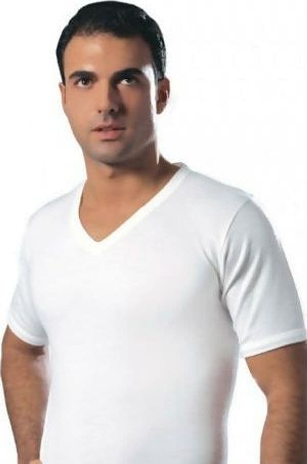 Leable maglia intima manica corta con collo a punta in cotone Inetrlok Bianco/Nero Art. 330/203 (3 Pezzi) in Canottiere e magliette ADAMO INTIMO e CASA - Bagheria, commercioVirtuoso.it