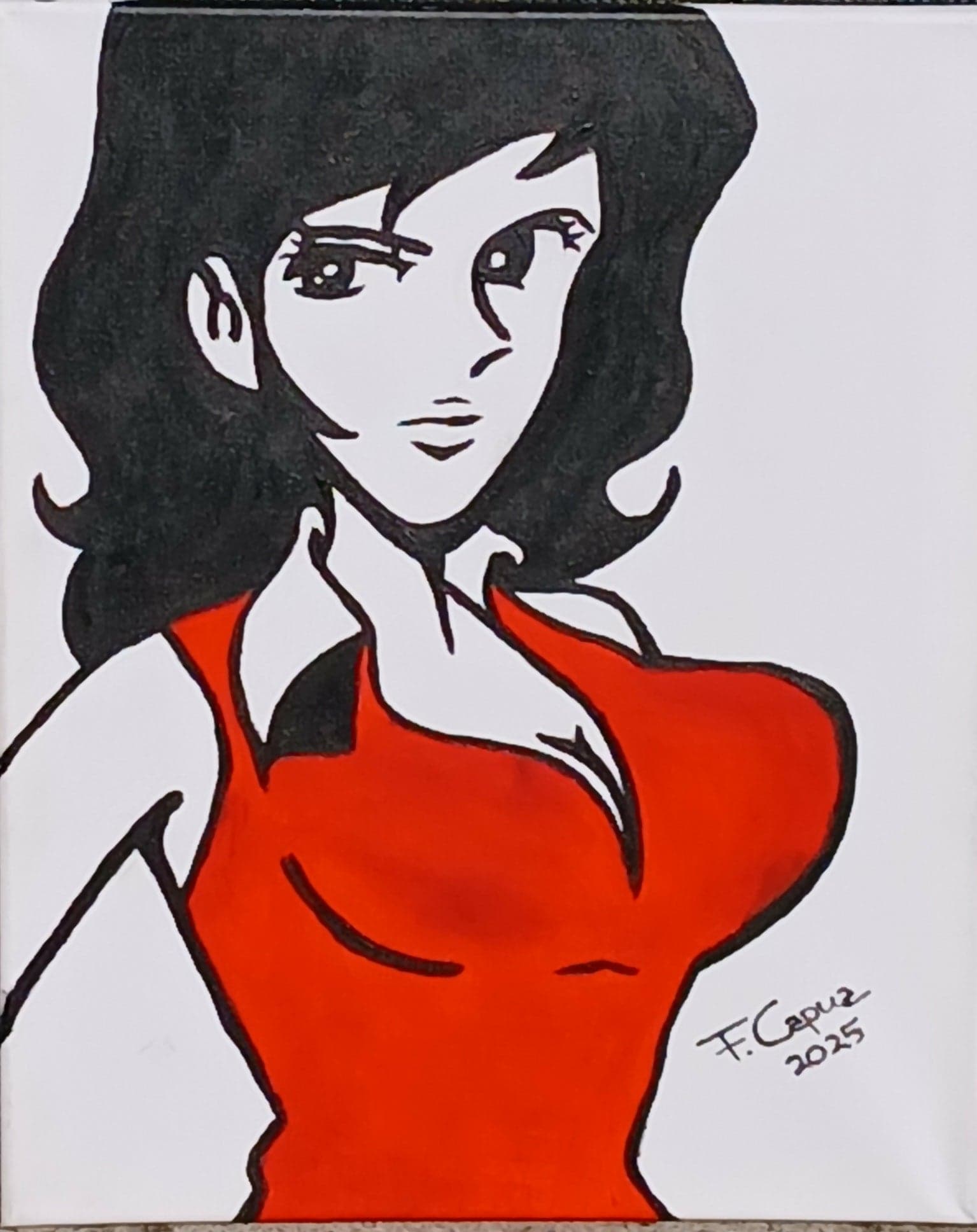 Margot, quadro dipinto a mano, acrilici su tela, pop art