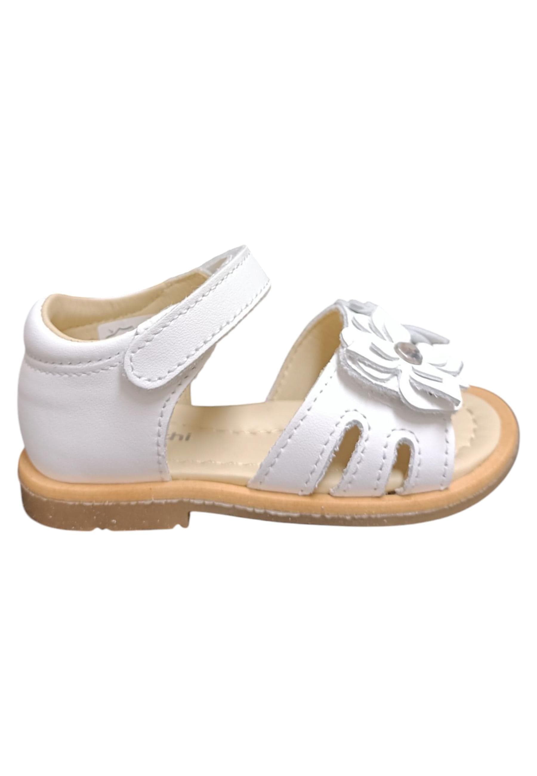 Sandalo bambina Balocchi Paris bianco pelle - Sandalo tallonato primi passi con velcro - 6