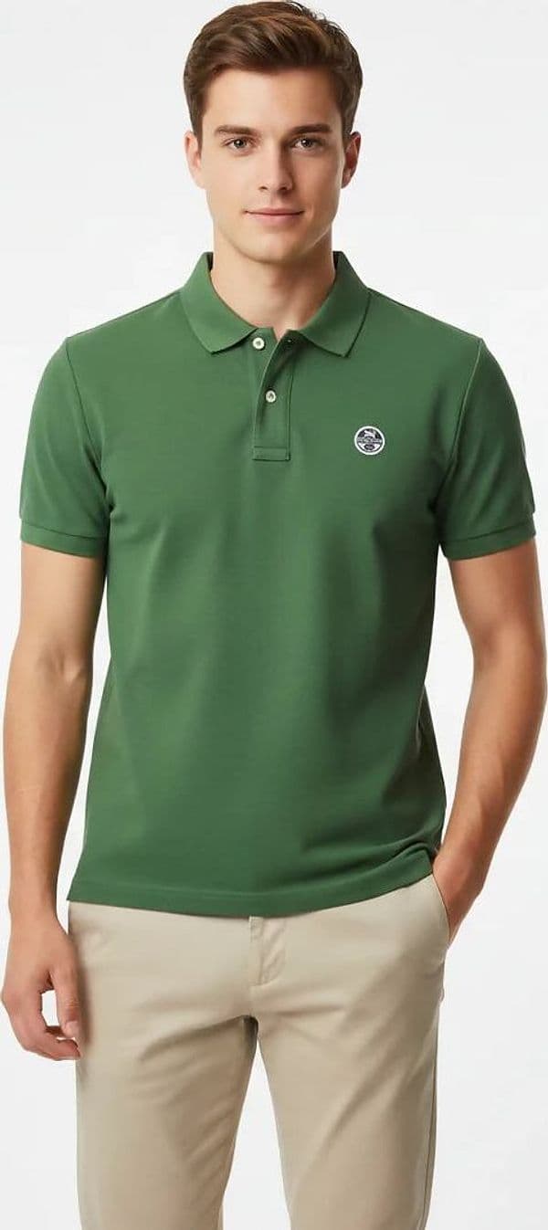 Polo North&Sails per uomo a manica corta cotone 100% due bottoni