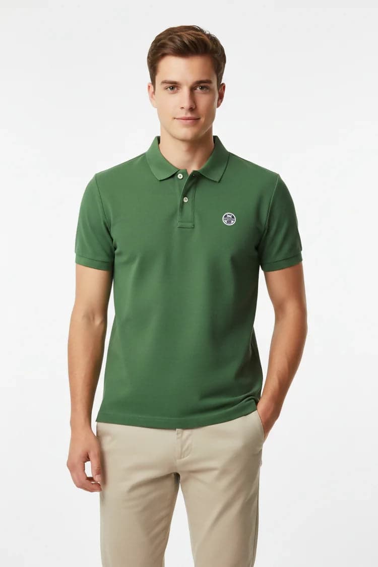 Polo North&Sails per uomo a manica corta cotone 100% due bottoni