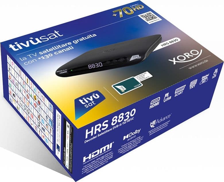 Kit completo Decoder HD Tivu'sat con scheda e parabola da 80 CM Xoro 8830 - TV Satellitare di Alta Qualità in Ricevitori digitale terrestre DFP Elettronica Store - Scafati, commercioVirtuoso.it