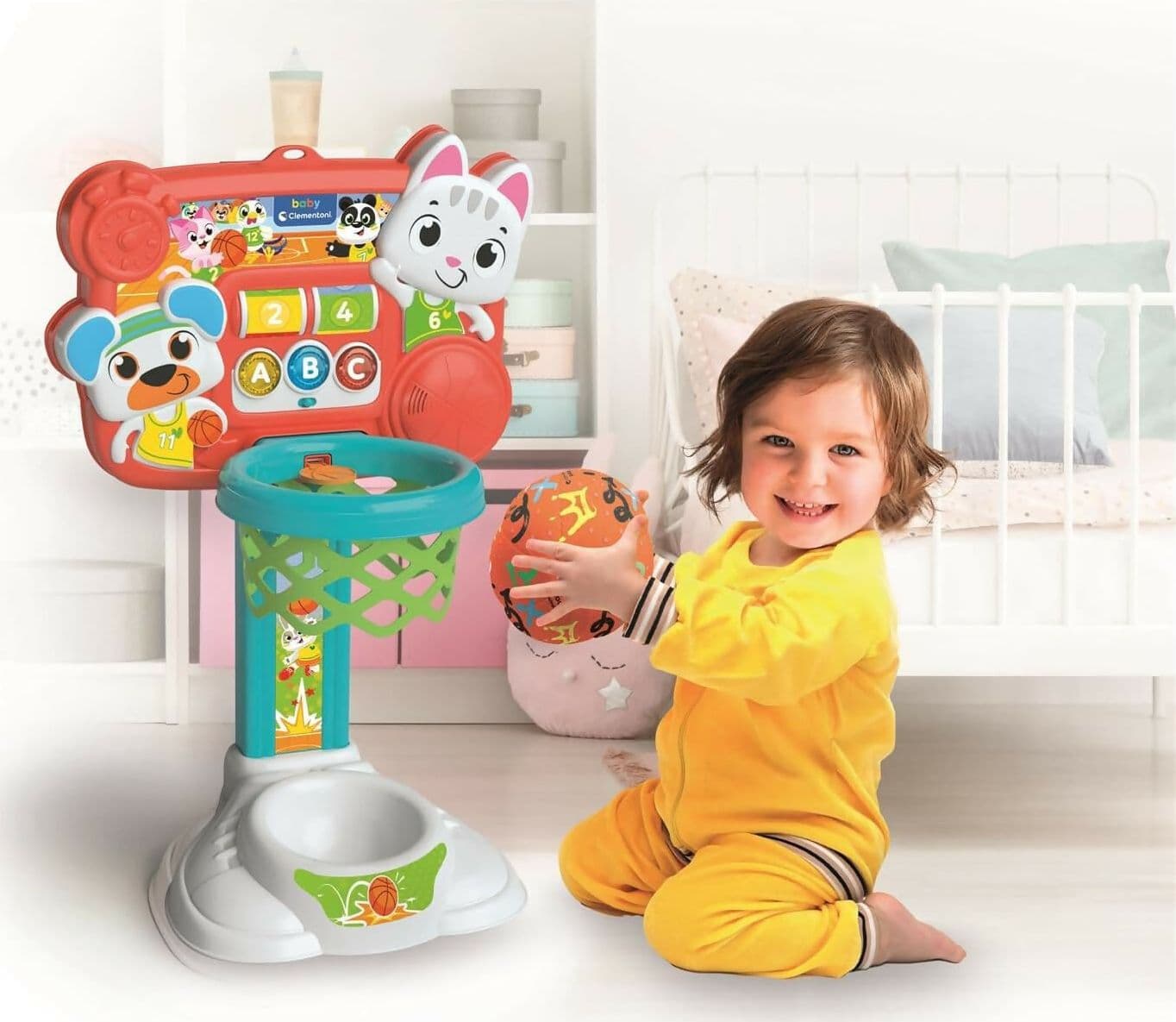 CLEMENTONI Baby Canestro Mira e Tira, Canestro con Conta Punti Interattivo educativo, Palestrina Interattiva per Bambini di 18+ Mesi, Stimola Lo Sviluppo Sensoriale e Cognitivo, 17546 in Basket Sanitaria Gioia del Bimbo - Villa San Giovanni, commercioVirtuoso.it
