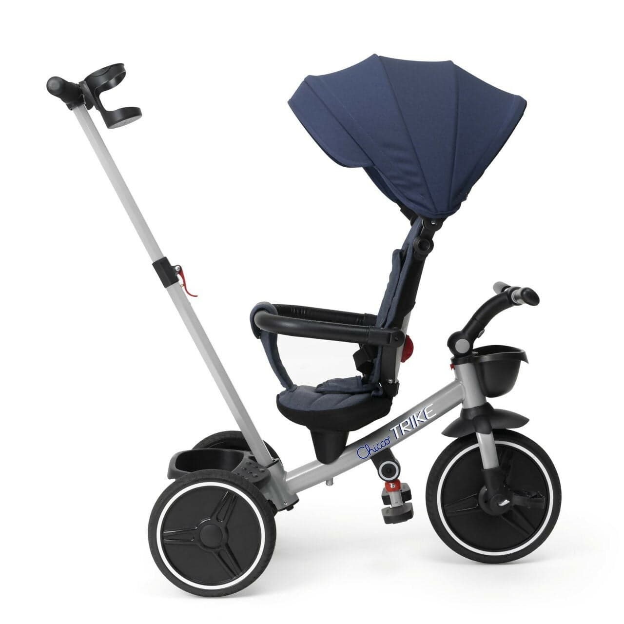 CHICCO Triciclo Evolutivo Bambini 4in1 segue la crescita del bambino - Telaio in Metallo - Ruote in Gomma EVA - Cintura a 4 Punti - Maniglione Telescopico e Cappottina Rimovibili - Passeggino con Seduta Reversibile - Cestino - colore BLU in Bici per bambini Sanitaria Gioia del Bimbo - Villa San Giovanni, commercioVirtuoso.it