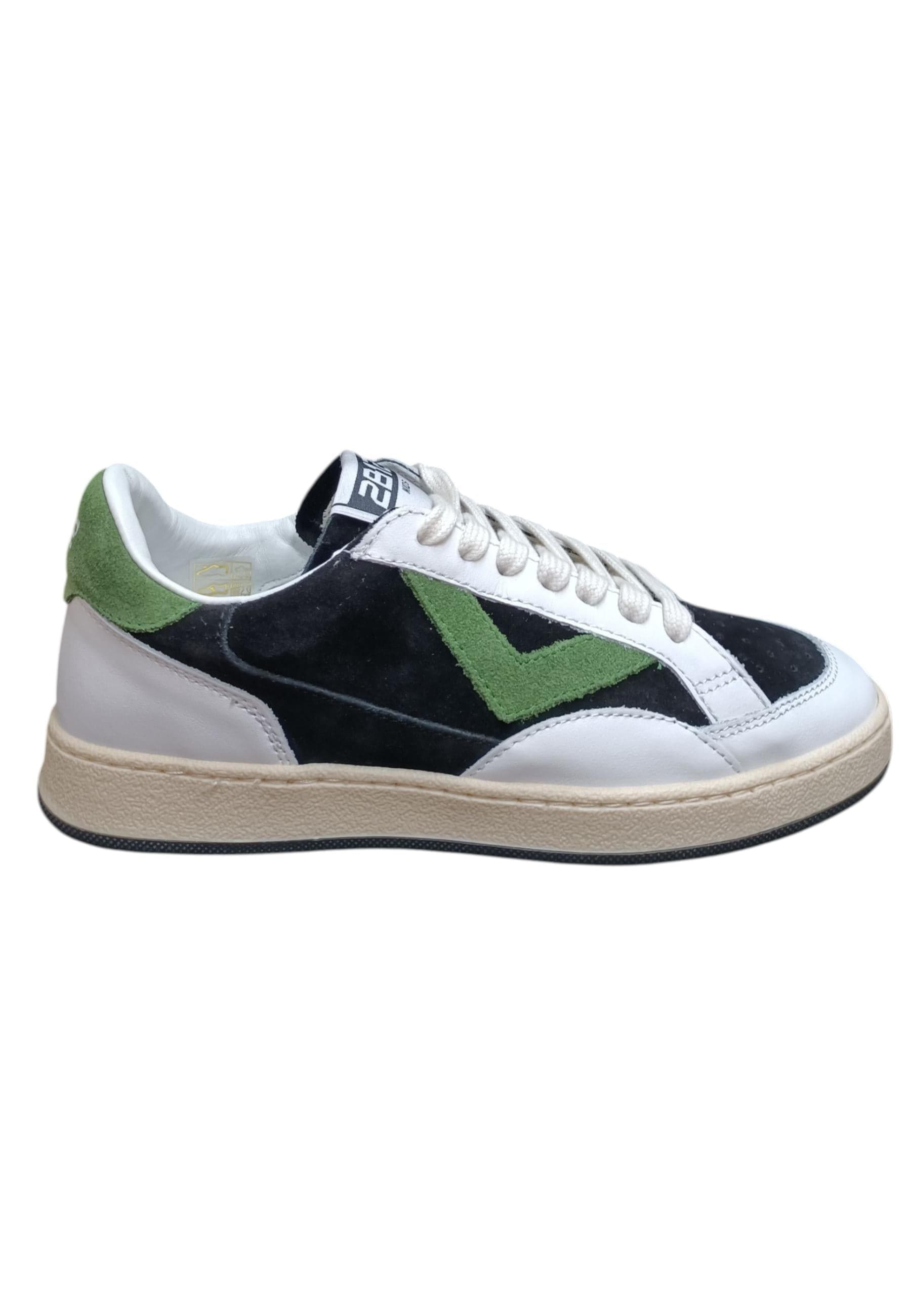 Scarpe sneakers Bambine e ragazze 2B12 JRPLAY bianco-nero-verdone laccio - 6