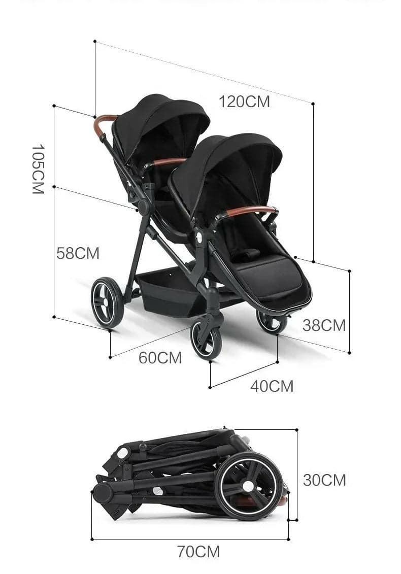PASSEGGINO DOPPIO GEMELLARE PIEGHEVOLE MULTIFUNZIONALE GRIGIO in Passeggini gemellari e doppi Tech Service - Melito di Napoli, commercioVirtuoso.it