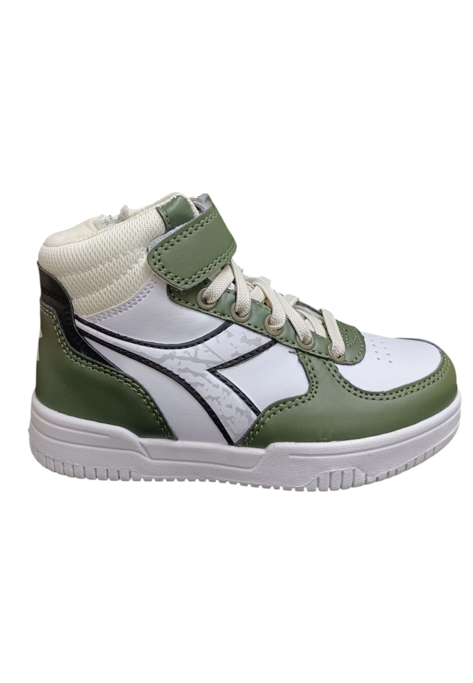 Scarpe sneakers Bambini e ragazzi Diadora RAPTOR  nero-bianco laccio elastico e velcro - 6
