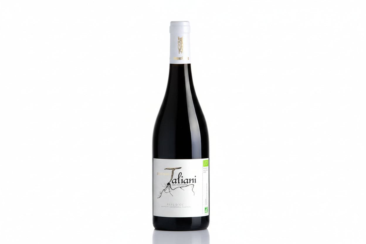Regalo Sacchetto di stoffa Natalizio Con Vino Francese Rosso Biologico 75cl Caramelle / Herbamelle pregiate. Caramelle Mirtillo Rosso con goccia di mieleTaliani/ Infusion Sailor's Long Island Bio Romon Nature