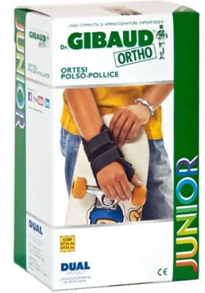 Ortesi polso-pollice sx junior Dr. Gibaud TG00 COD 0735. Immobilizzazione relativa del polso e del pollice.