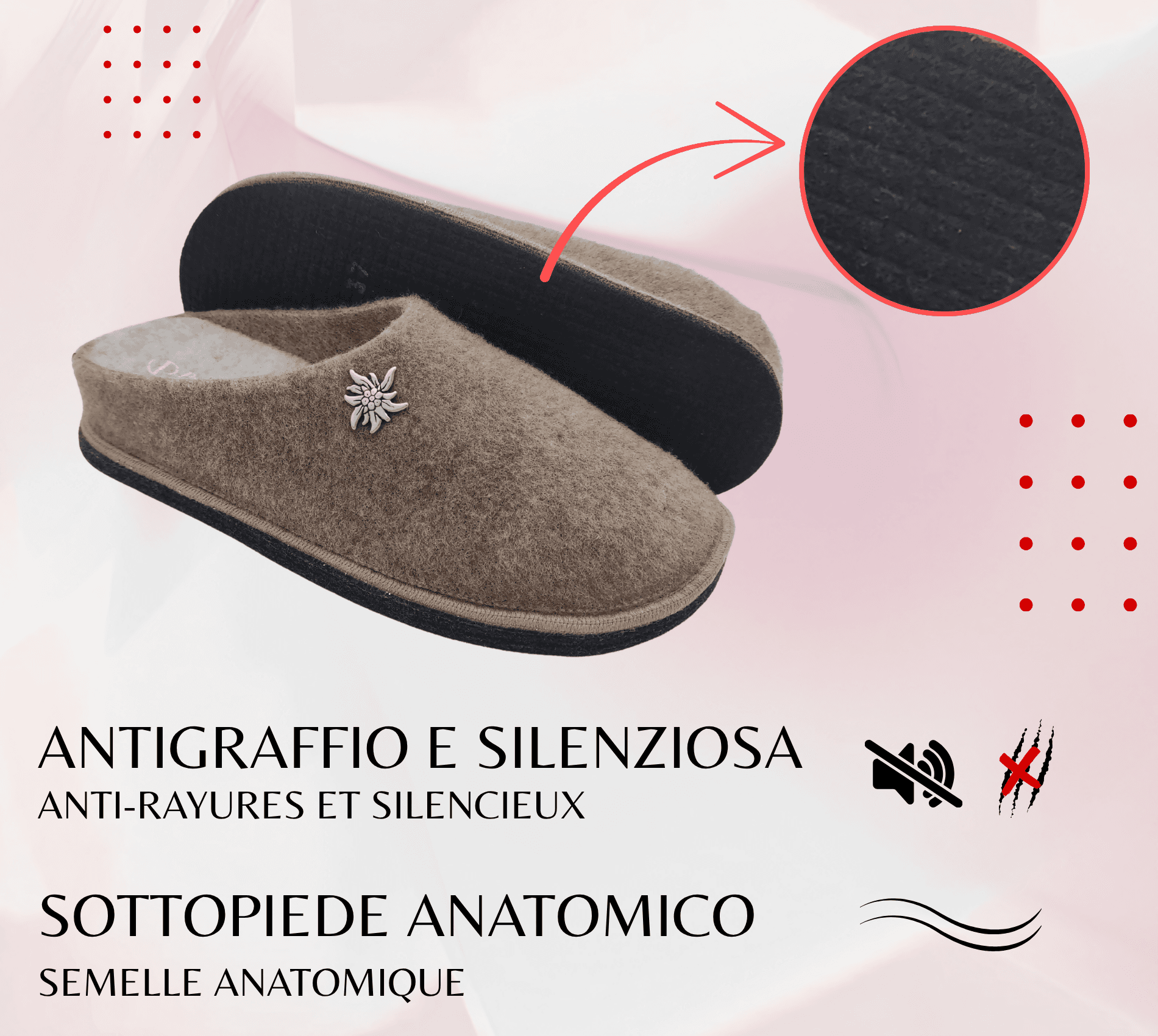 Primo Calzature Ciabatte Donna ValGardena Pantofole Invernali da Casa in Lana, Suola in Feltro con Plantare Estraibile in Ciabatte moda Primo Calzature - Venezia, commercioVirtuoso.it