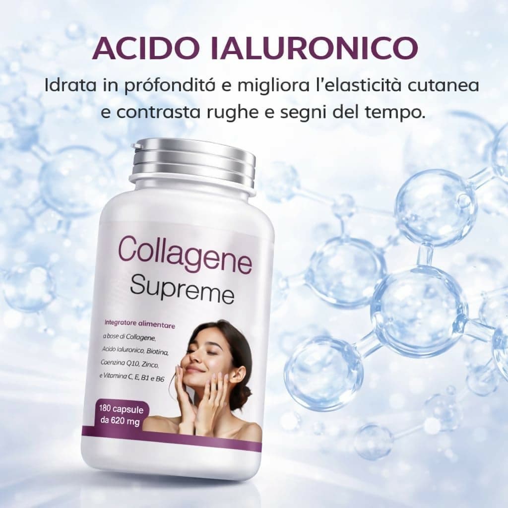Collagene idrolizzato - Collagene e Acido ialuronico con Biotina Vitamina C e Q10 | Integratore Anti Age per Pelle Capelli Unghie e Articolazioni | Alta Concentrazione | 180 Capsule in Collagene Antonio D’Auria, commercioVirtuoso.it