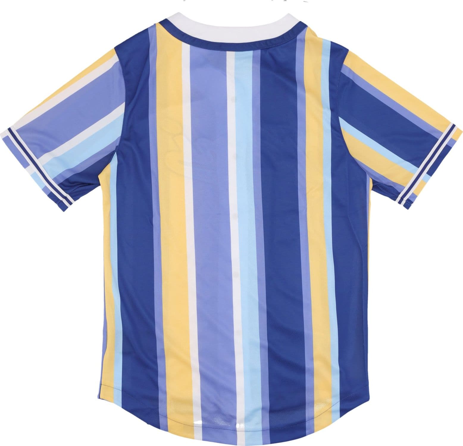 KARL KANI Casacca Bottoni Uomo Varsity Striped Baseball Shirt Navy/lilac/yellow da uomo in T-shirt Drestige - Casamassima, commercioVirtuoso.it