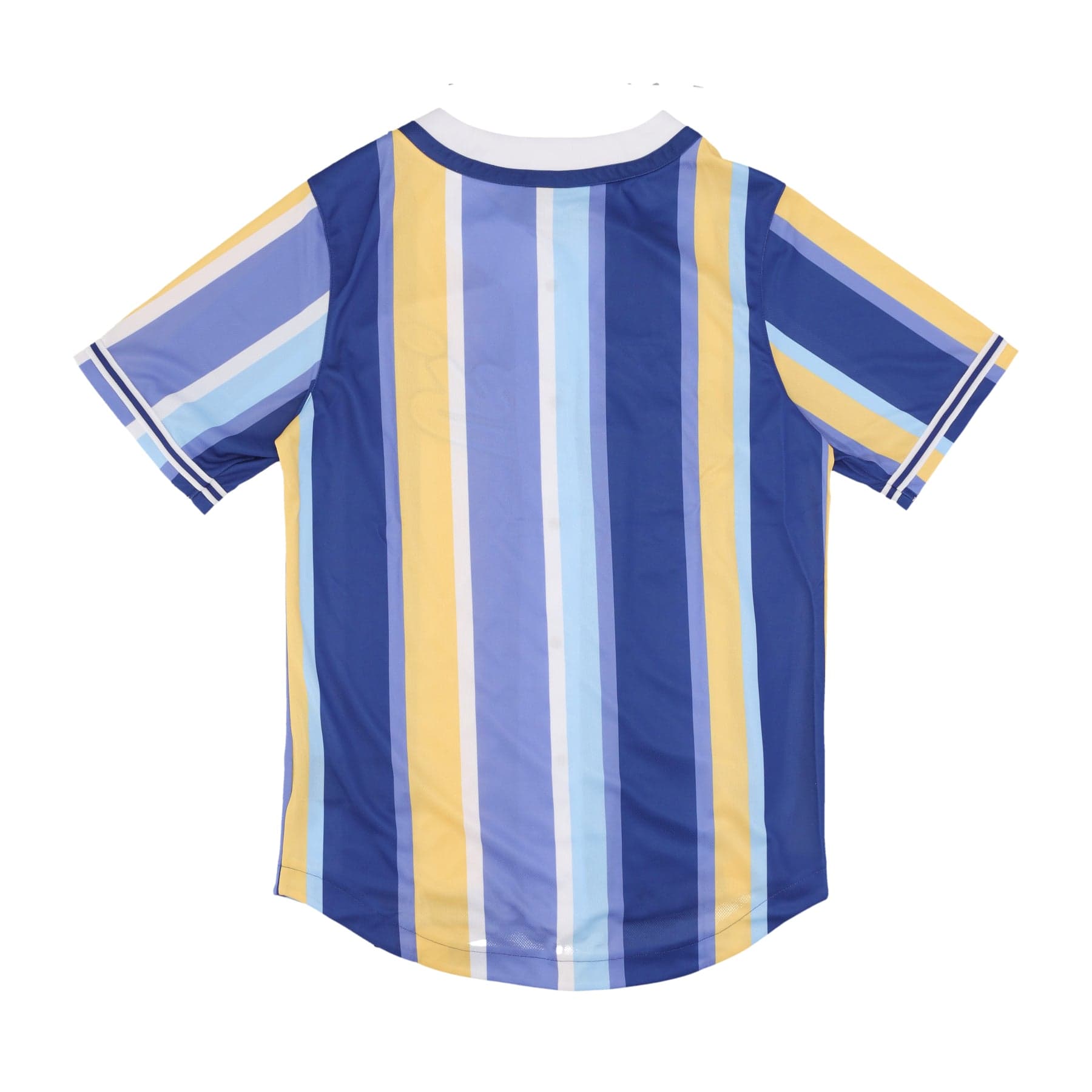 KARL KANI Casacca Bottoni Uomo Varsity Striped Baseball Shirt Navy/lilac/yellow da uomo in T-shirt Drestige - Casamassima, commercioVirtuoso.it