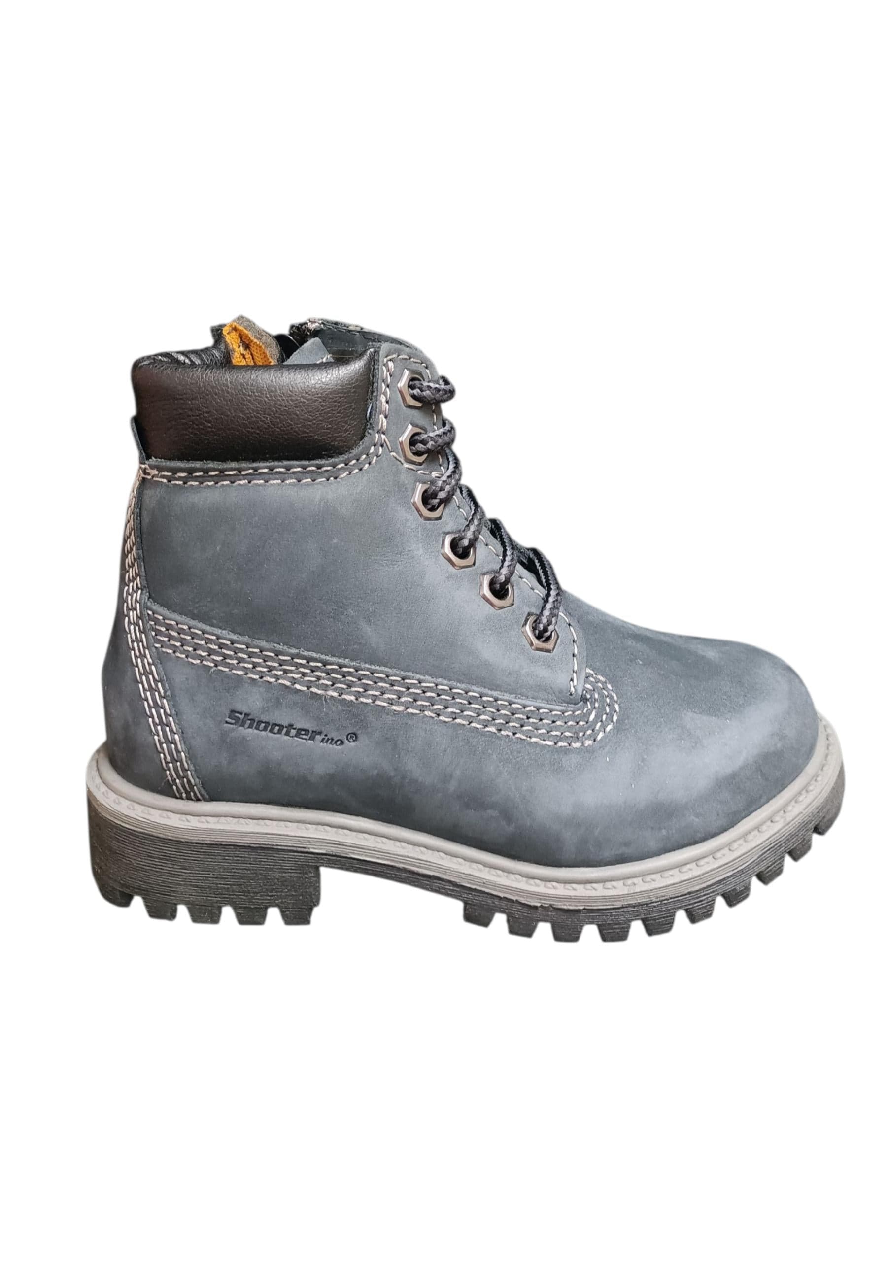 Boscaiolo bambino Shooterino Basic blue nero pelle lacci casual style - 6