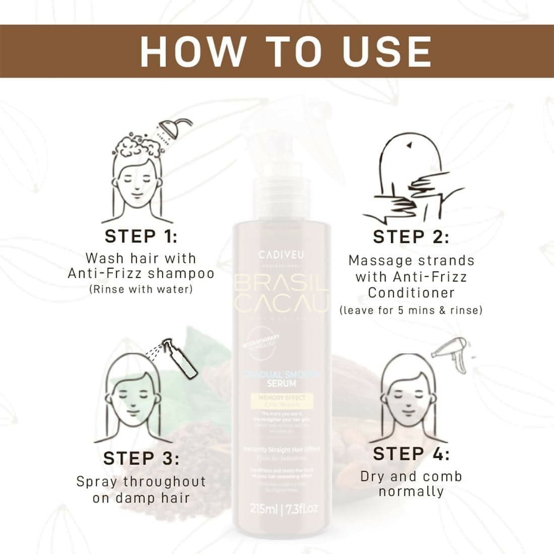 Spray Lisciante Per Capelli Brasil Cacau Gradual Smooth Serum 215 ml Lisciante in Lacche e spray per capelli Ricci Perfetti - Partinico, commercioVirtuoso.it