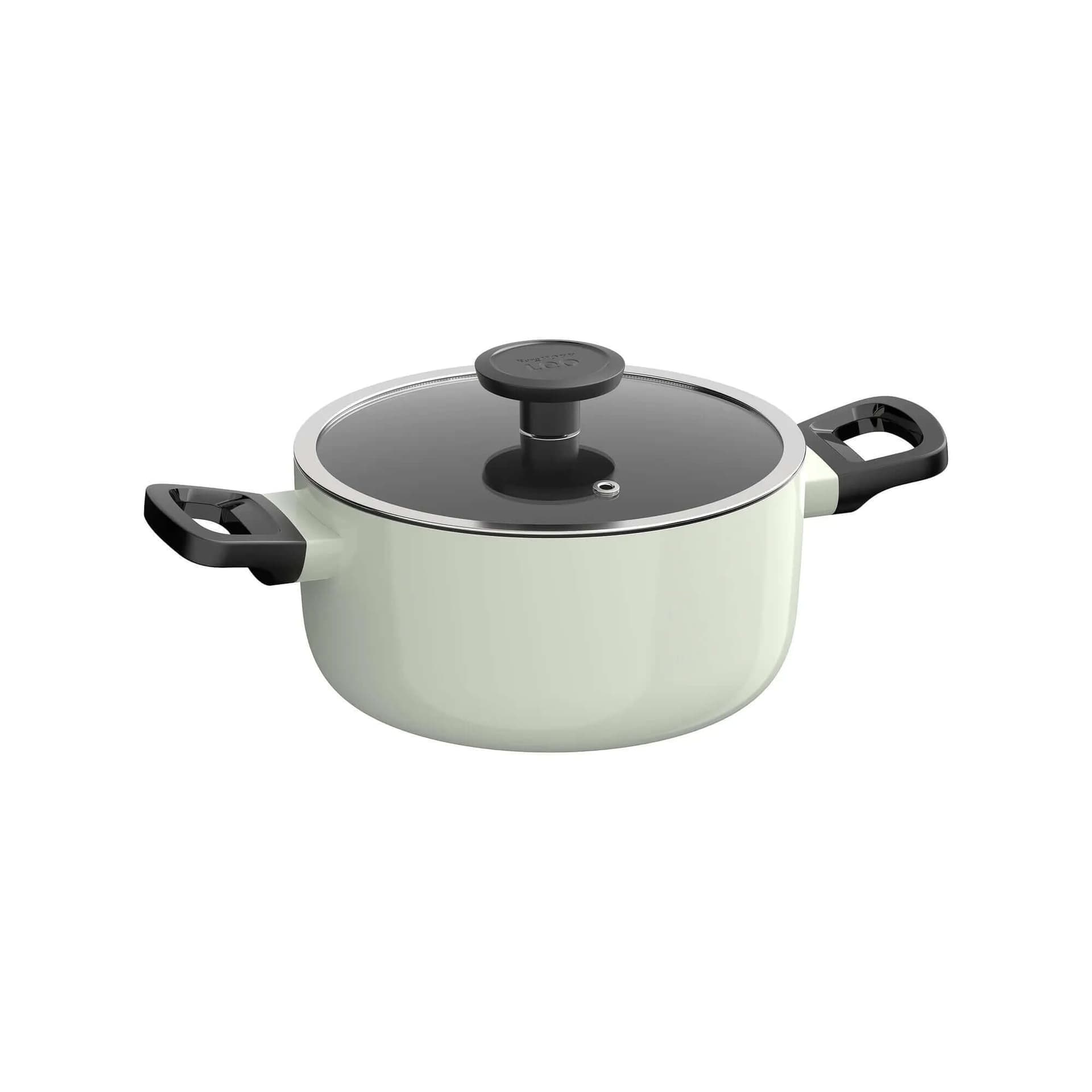 Set 7 pezzi Berghoff Glints Sage in alluminio riciclato, rivestimento antiaderente PFAS-free, con coperchi in vetro e manici termoisolati