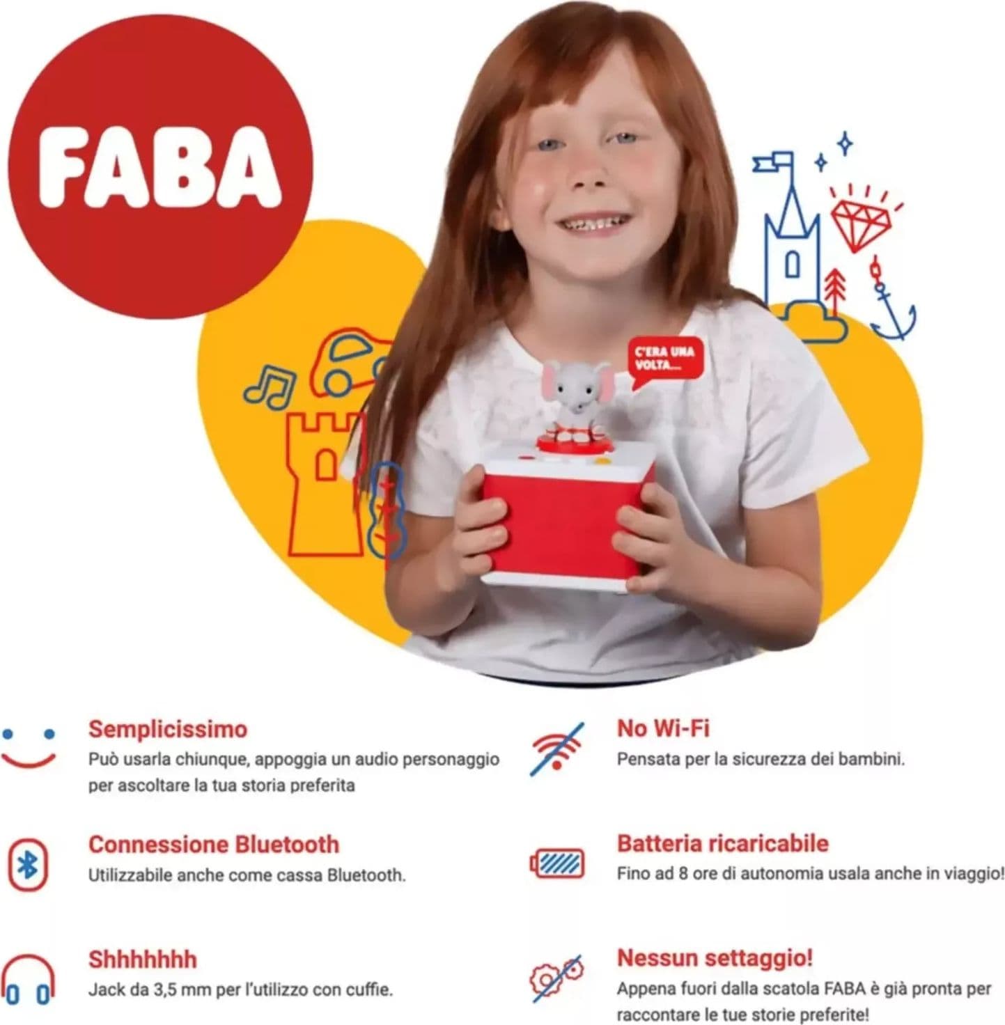 FABA Raccontastorie Bianco con Personaggio Sonoro Ele l'Elefante - crescere insieme in Libri interattivi Sanitaria Gioia del Bimbo - Villa San Giovanni, commercioVirtuoso.it