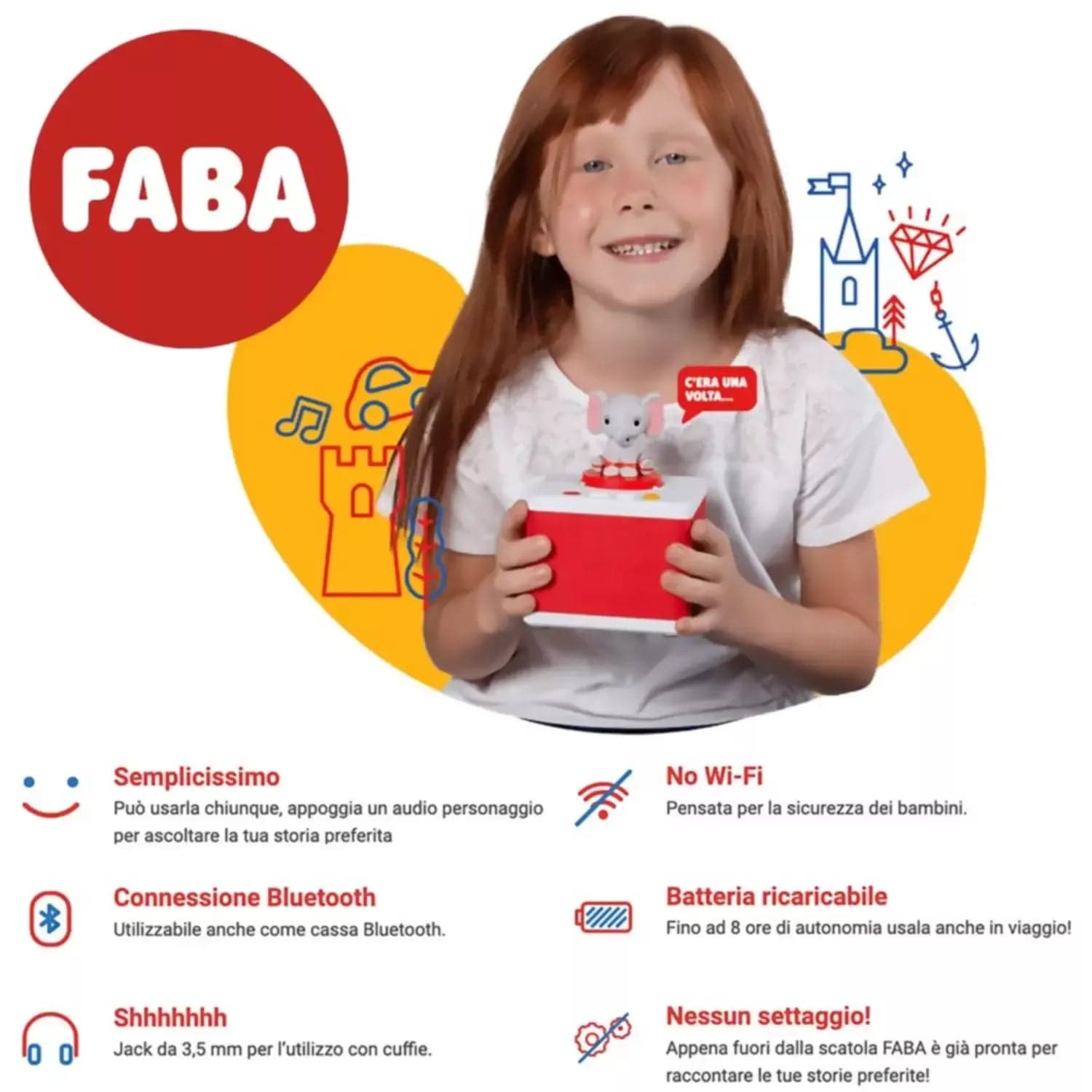 FABA Raccontastorie Bianco con Personaggio Sonoro Ele l'Elefante - crescere insieme in Libri interattivi Sanitaria Gioia del Bimbo - Villa San Giovanni, commercioVirtuoso.it