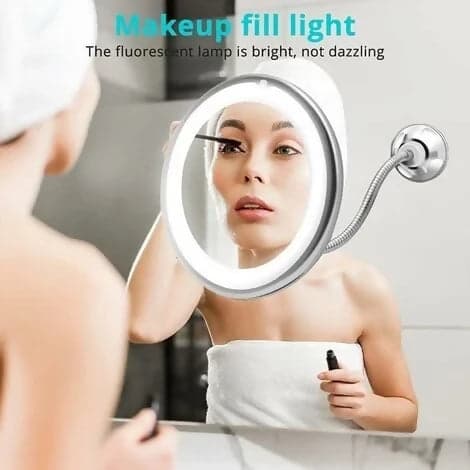 Specchio trucco bagno tondo make up ventosa flessibile luce led ingrandimento 10x ingrandimento in Specchi cosmetici e specchietti compatti Solgeny - Besate, commercioVirtuoso.it
