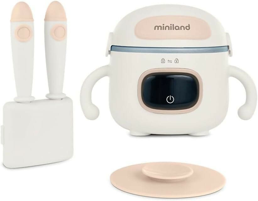 MINILAND Warmy Food On The Go - Scalda Pappa Portatile da Viaggio e Scaldavivande, Kit Svezzamento, Display LED - Riscalda Pappe portatile, leggero e compatto, batteria ricaricabile, ventosa antiscivolo, forchetta e cucchiaio inclusi in Scaldabiberon e cuocipappa Sanitaria Gioia del Bimbo - Villa San Giovanni, commercioVirtuoso.it