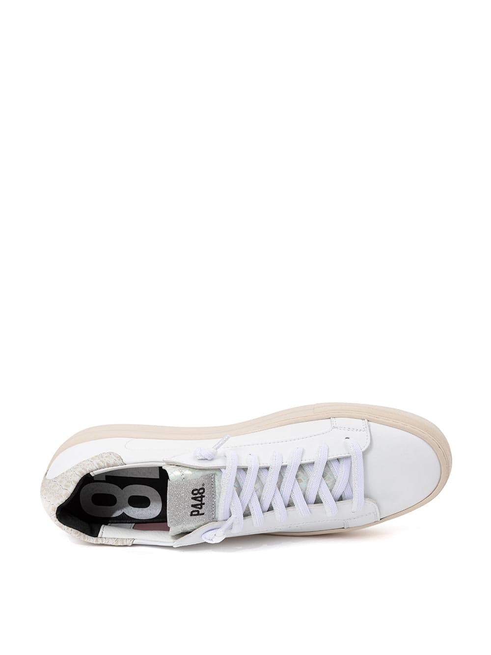 P448 Sneakers Thea Piton in Pelle bianca . da donna in Sneaker casual Drestige - Casamassima, commercioVirtuoso.it