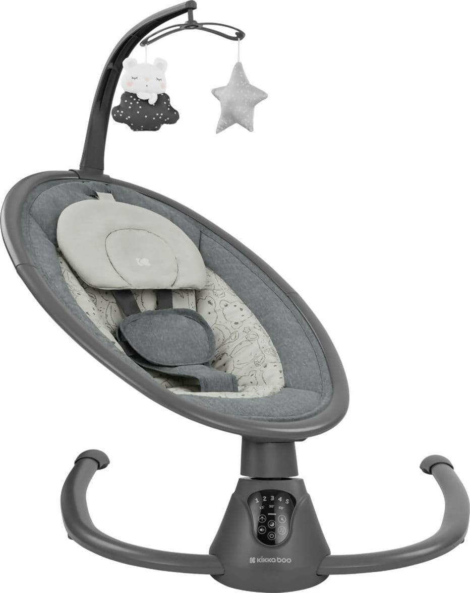 KIKKABOO Sdraietta Dondolo Elettrica Side to Side Swing Twiddle - colore GREY - grigio - Altalena Musicale per Neonati, Sedia a Dondolo con Telecomando, rilassante, calmante in Sdraiette e dondolini Sanitaria Gioia del Bimbo - Villa San Giovanni, commercioVirtuoso.it