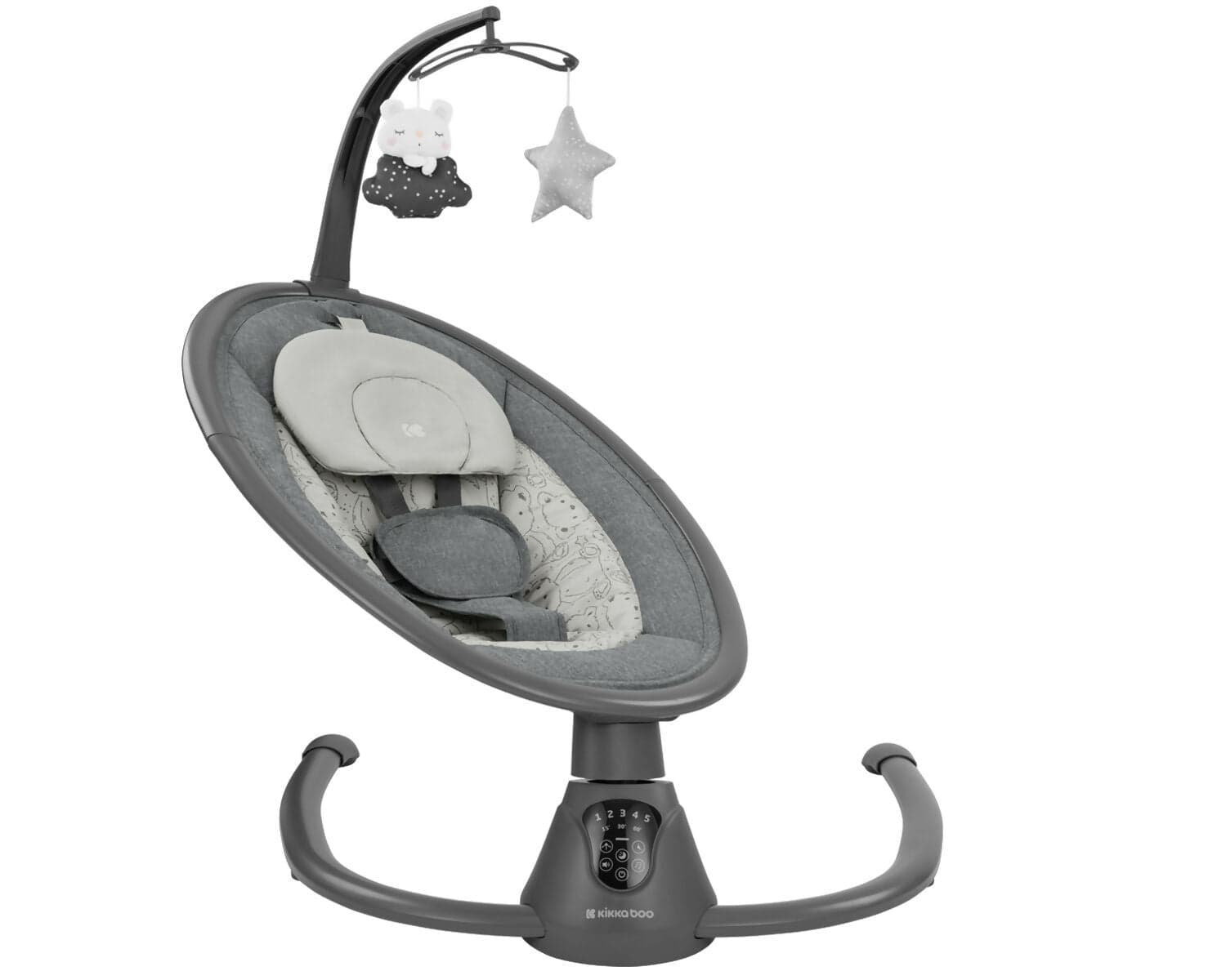 KIKKABOO Sdraietta Dondolo Elettrica Side to Side Swing Twiddle - colore GREY - grigio - Altalena Musicale per Neonati, Sedia a Dondolo con Telecomando, rilassante, calmante in Sdraiette e dondolini Sanitaria Gioia del Bimbo - Villa San Giovanni, commercioVirtuoso.it