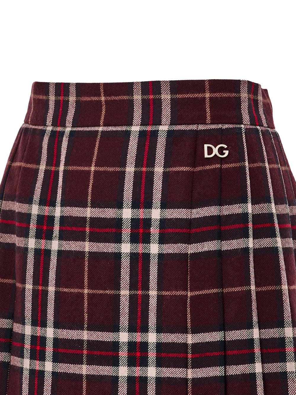 Dolce &amp; Gabbana Gonna Scozzese Bordeaux con Pieghe da donna in Gonne Drestige - Casamassima, commercioVirtuoso.it