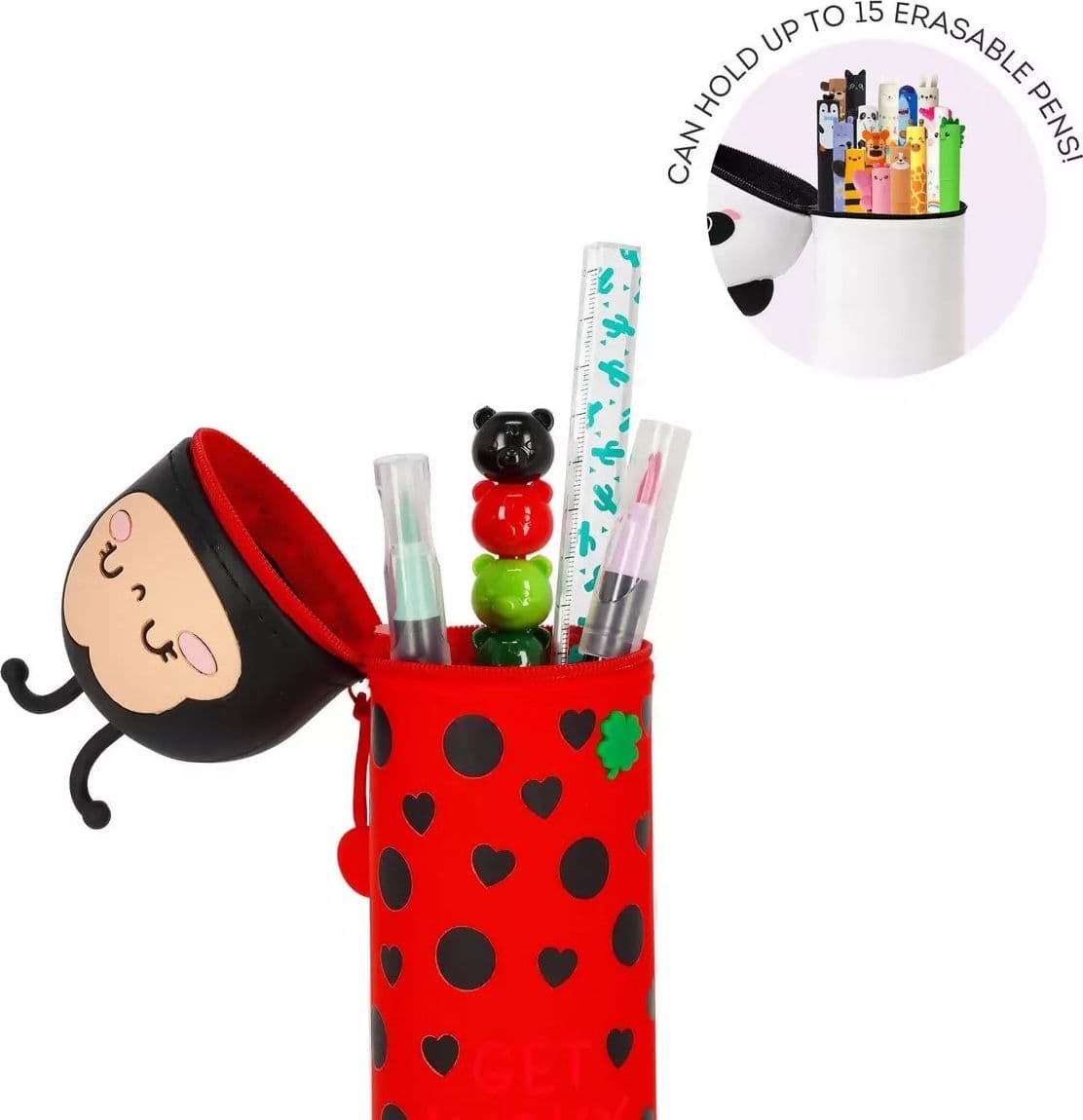 Astuccio 2-in-1 in Silicone Ladybug "Get Lucky in Storia Cartoleria Deja Vu - Crotone, commercioVirtuoso.it