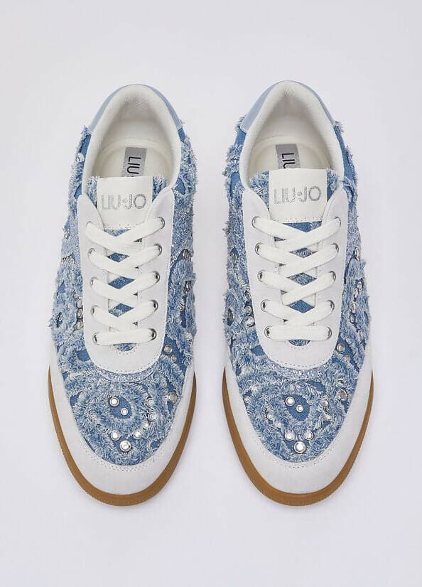 Liujo Donna Sneakers in denim con pietre gioiello in Sneaker casual Cantali Calzature - Randazzo, commercioVirtuoso.it