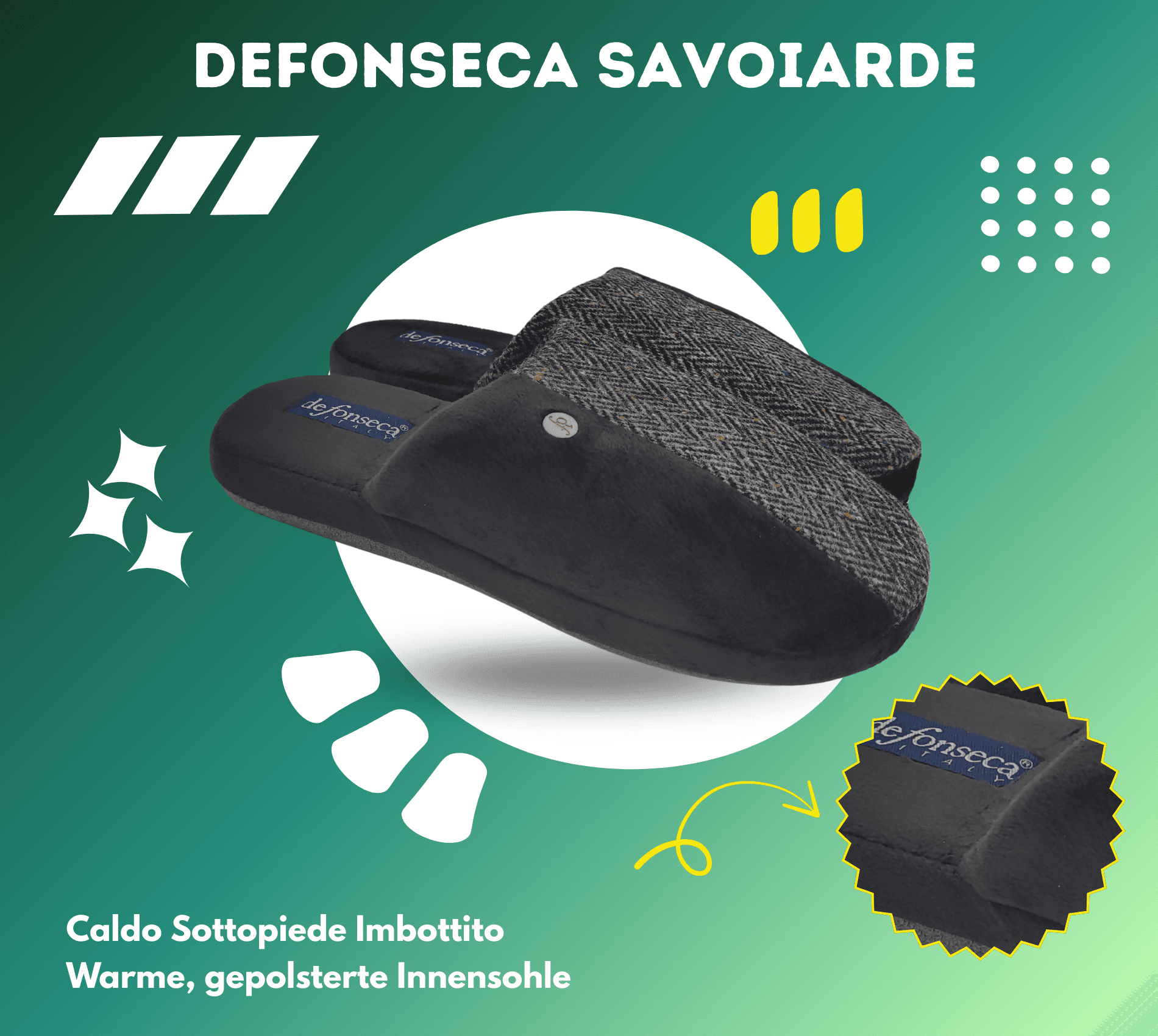 de fonseca Savoia Ciabatte Uomo Invernali da Casa, Pantofole Chiuse e Calde, Produzione Artigianale in Pantofole Primo Calzature - Venezia, commercioVirtuoso.it